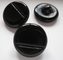 Glasknopf- Schwarz 18 mm