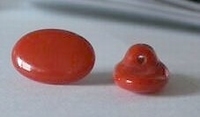 Glasknoop - rood 13 x 9 mm