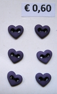 1 Herz - purpleblau 6  x 7 mm