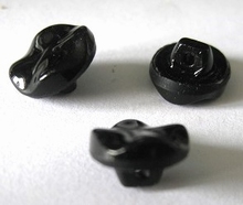 Glasknoop - zwart 11 mm