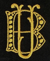 Monogram B.U. 4 x 3 cm