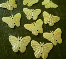 Vlinders  - geel 17 x 22 mm