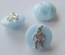 Glasknopf - Hell Blau 11 mm