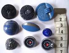 9 Glasknopen - blauw 27 mm