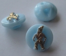 Glasknopf - Blau 11 mm