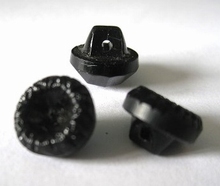 Glasknoop - zwart 10 mm