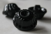 Glasknoop -zwart/tulbandvorm 14 mm