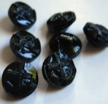 Glasknoop - zwart/molen 11 mm