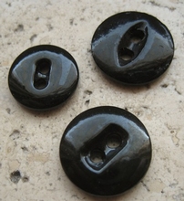Glasknoop - zwart 13 mm