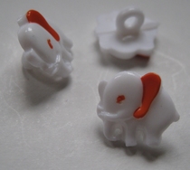 Elefant - Weis/Orange 14 x 12 mm