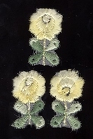 6 Bloemetjes - geel 26 mm hoog