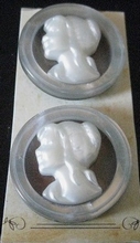 Silber-Knopfe  2x 25 mm